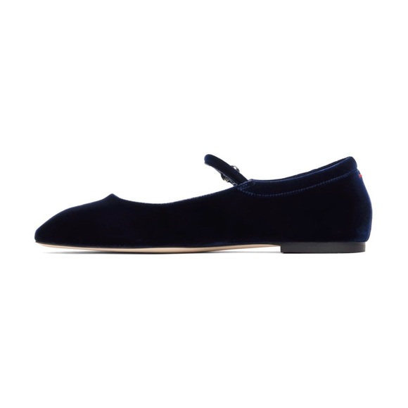 AEYDE Navy Uma Velvet Mary-Jane Ballerina Flats EU 37 - Picture 3 of 8